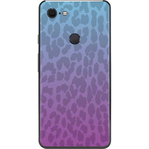 Cheetah Print Purple and Blue Google Pixel 3 XL Skin
